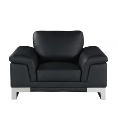 32" Black Lovely Leather Chair