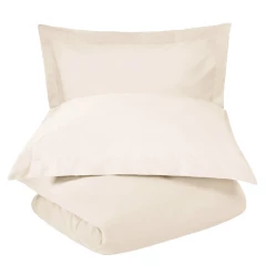 Ivory King 100% Cotton 300 Thread Count Washable Duvet Cover Set