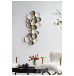 Retro Modern 39" Metallic and White Metal Wall Art