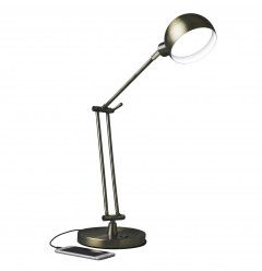 Shiny Satin Brass LED Adjustable Desk Lamp
