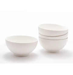 White Four Piece Porcelain Service For Four Bowl Set