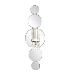 Silver and Clear Modern Bling Mirrored Wall Sconce
