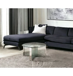 40" Clear And Silver Glass Round Mirrored Coffee Table
