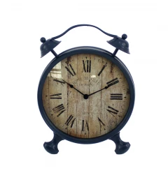 3" Round Blue Glass Analog Wall Clock