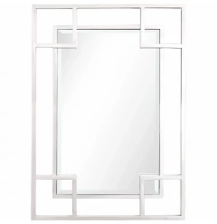 42" Silver Metal Framed Accent Mirror
