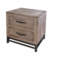 25" Brown Two Drawer Nightstand