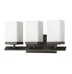 Three Light Bronze Frosted Glass Wall Sconce