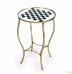 Antique Gold Black And White Game Table