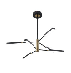 Asymmetric Black and Gold Six Light Ceiling Light