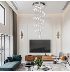 Stylish Spiral Faux Crystal Chandelier Light