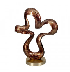 16" Brown And Gold Abstract Aluminum Sculpture