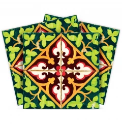 4" X 4" Green Leva Removable Peel And Stick Tiles