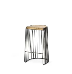 29" Light Brown Iron Backless Bar Chair