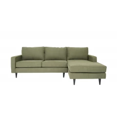 Green Polyester Blend Stationary L Shaped Two Piece Corner Sectional