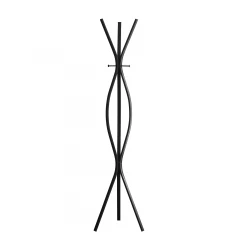 12" X 18" X 72" Black  Metal  Coat Rack