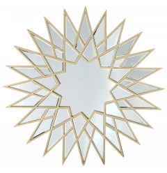 34" Gold Sunburst Metal Framed Accent Mirror