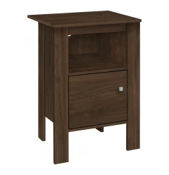24" Walnut Nightstand with Cabinet Storage