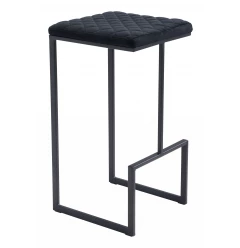 30" Black Steel Backless Bar Height Bar Chair