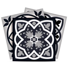 6" X 6" Black White And Tan Peel And Stick Removable Tiles