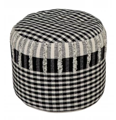 18" Black 100% Cotton Ottoman