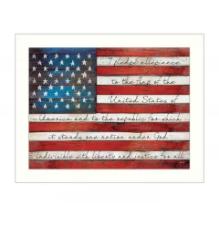 Pledge Of Allegiance 4 White Framed Print Wall Art