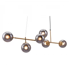 metal dimmable ceiling light with clear shades and circular design