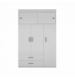 73" White Two Drawer Combo Dresser