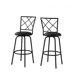 Set of Two 28 " Black Metal Bar Chairs