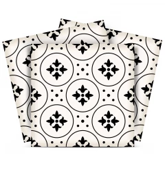 6" X 6" Black and White Rosa Peel and Stick Removable Tiles