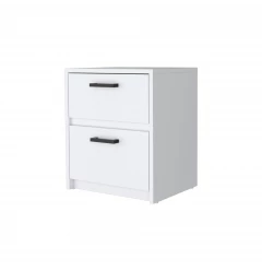 19" White Two Drawer Nightstand With Integrated Tech