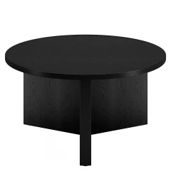 32" Black Round Coffee Table