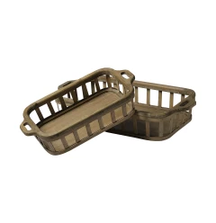 natural finish wood nesting trays rectangular wooden design