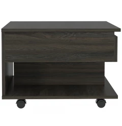 22" Carbon Espresso Manufactured Wood Rectangular Coffee Table With Drawer