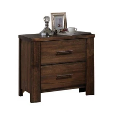 25" Brown Two Drawers Nightstand