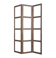 1 X 63 X 84 Brown Wood Glass  Screen