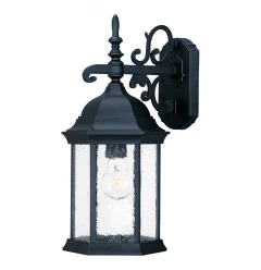 Petite Matte Black Domed Hanging Lantern Wall Light