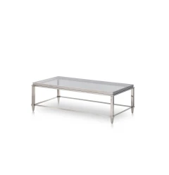 18" Steel And Glass Coffee Table