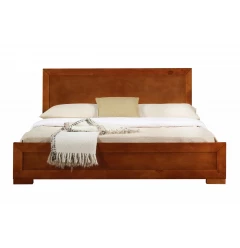 Brown Solid and Manufactured Wood King Bed Frame