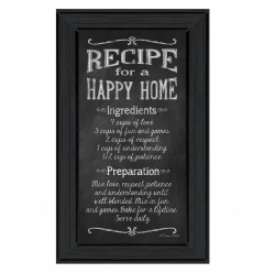 Recipe For A Happy Home 2 Black Framed Print Wall Art