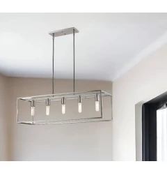 Cobar 5-Light Satin Nickel Island Pendant