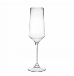 four clear tritan plastic stemmed flutes tableware and drinkware set