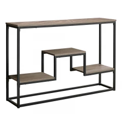 48" Taupe And Black Frame Console Table With Storage