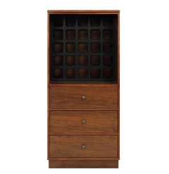 24" Brown Standard Display Stand With Three Drawers