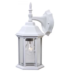 White Clear Glass Swing Arm Wall Light