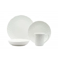 Pebbled porcelain service six salad plate with tableware and dishware set