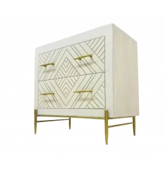 28" White Two Drawer Nightstand