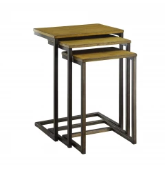 24" Black And Brown Solid Wood Rectangular End Table