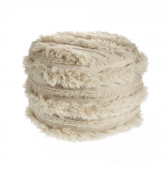 18" Ivory 100% Cotton Ottoman