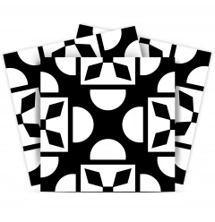 4" X 4" Black And White Coli Peel And Stick Tiles