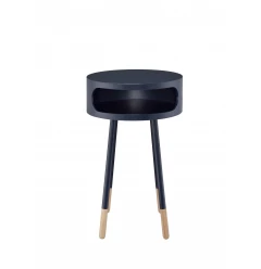 Bentwood Black Retro Round Wooden End Table